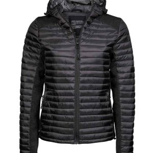 Tee Jays Ladies Crossover Hooded Padded Outdoor Jacket - Image 1