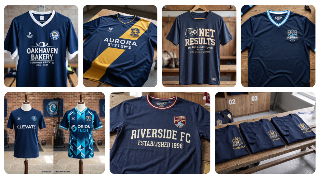 Team and club football T-shirt identity designs – The T Shirt Man | Next Day T Shirt Printing & Custom Hoodies Team and club football T-shirt identity designs