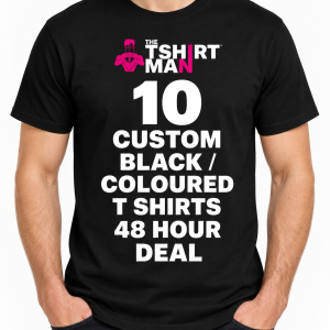 10 Next Day Printed Black T Shirts