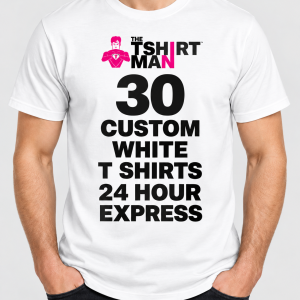 30 Next Day Printed White T Shirts