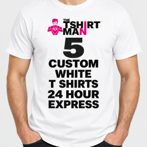 5 Next Day Printed White T Shirts