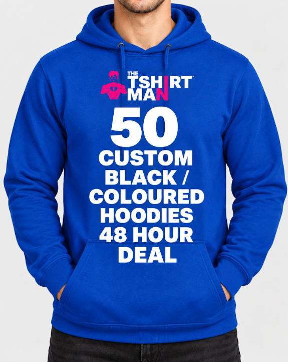 50 custom printed hoodies bulk 48 hour printing โ The T Shirt Man | Next Day T Shirt Printing & Custom Hoodies 50 custom printed hoodies bulk 48 hour printing